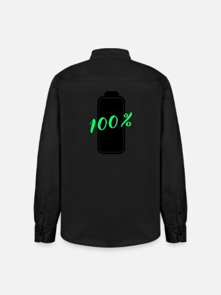 Batterie hat 100% volle Energie - Relaxed Fit Unisex Organic Hemd von Stanley/Stella - washed Black