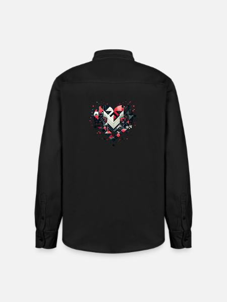Geometric Heart - Relaxed Fit Unisex Organic Shirt by Stanley/Stella - washed black
