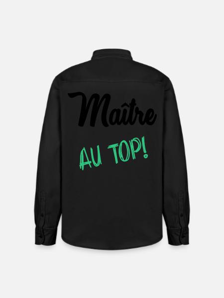 MAITRE. MAÎTRESSE. MERCI - Chemise unisexe coupe décontractée bio Stanley/Stella - noir délavé