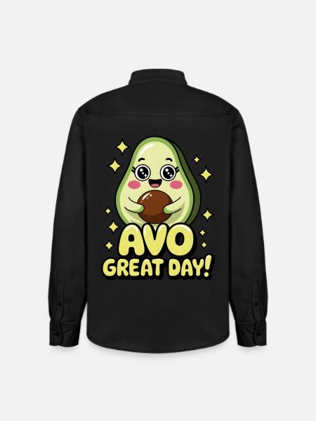Avo Great Day! - Relaxed Fit Unisex Organic Shirt by Stanley/Stella - washed black