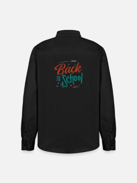 Back to school - Relaxed Fit Unisex Organic Shirt by Stanley/Stella - washed black