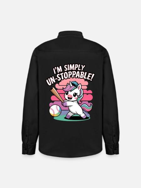 I'm Simply Un-stoppable! - Relaxed Fit Unisex Organic Shirt by Stanley/Stella - washed black