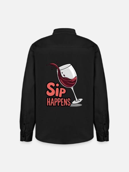 Sip Happens - Chemise unisexe coupe décontractée bio Stanley/Stella - noir délavé