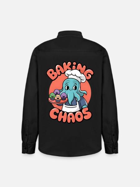 Baking Chaos - Relaxed Fit Unisex Organic Shirt by Stanley/Stella - washed black