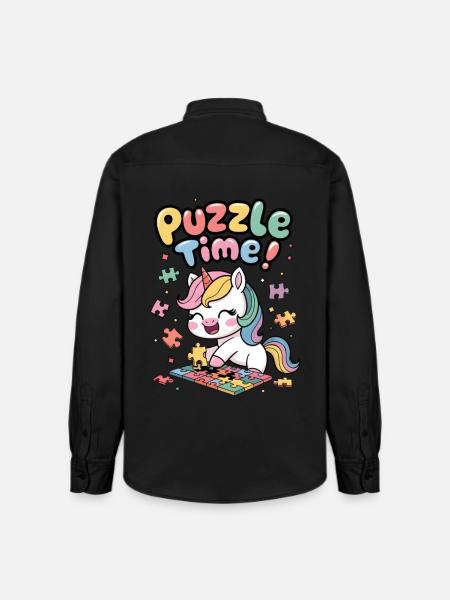 Puzzle Time! - Relaxed Fit Unisex Organic Shirt by Stanley/Stella - washed black