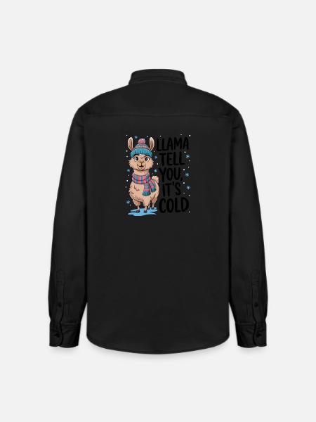 Llama Tell You It's Cold - Relaxed Fit Unisex Organic Shirt by Stanley/Stella - washed black