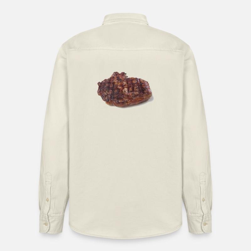 Steak - Relaxed Fit Unisex Organic Shirt by Stanley/Stella - soft Ecru