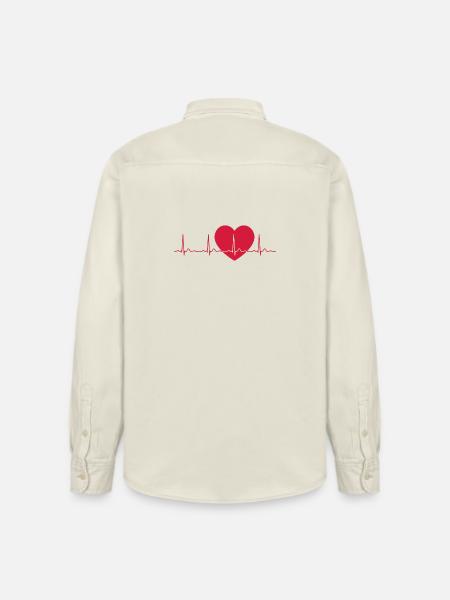 Heartbeat ECG Line Medical Pulse Wave Icon Vector - Relaxed Fit Unisex Organic Shirt by Stanley/Stella - soft Ecru
