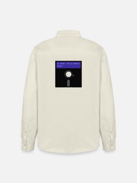 floppy disk - Relaxed Fit Unisex Organic Shirt by Stanley/Stella - soft Ecru