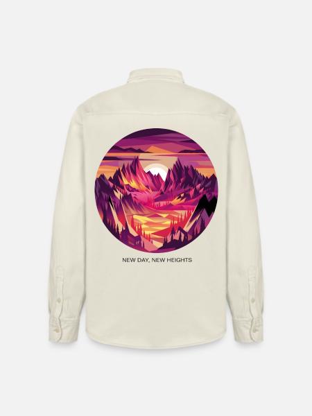 New Day, New Heights - Relaxed Fit Unisex Organic Shirt by Stanley/Stella - soft Ecru