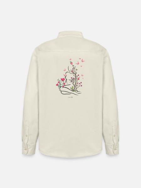 Skin-flowered - Relaxed Fit Unisex Organic Shirt by Stanley/Stella - soft Ecru