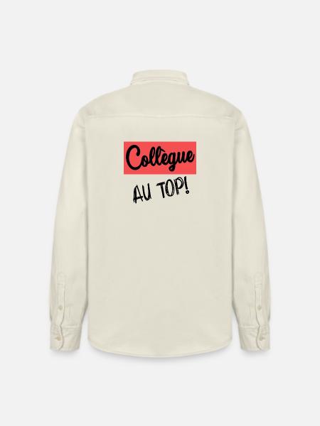 COLLEAGUE. START. RETIREMENT - Relaxed Fit Unisex Organic Shirt by Stanley/Stella - soft Ecru
