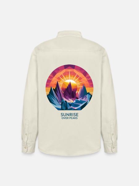 Sunrise Over Peaks - Relaxed Fit Unisex Organic Shirt by Stanley/Stella - soft Ecru