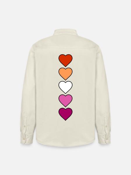 Lesbian Lesbian Hearts - Relaxed Fit Unisex Organic Shirt by Stanley/Stella - soft Ecru