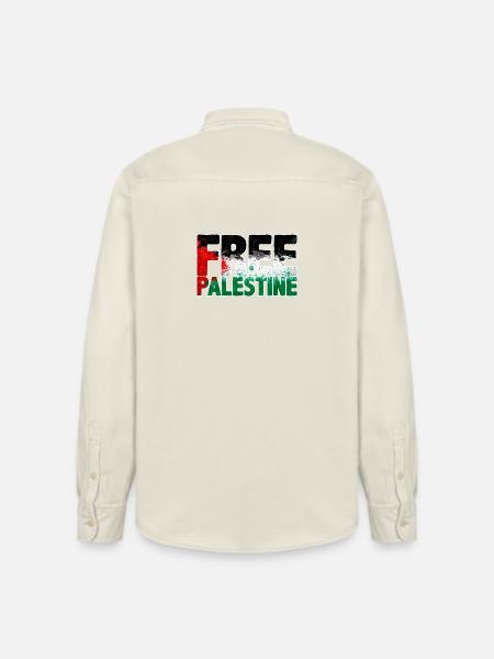 free Palestine - Relaxed Fit Unisex Organic Shirt by Stanley/Stella - soft Ecru