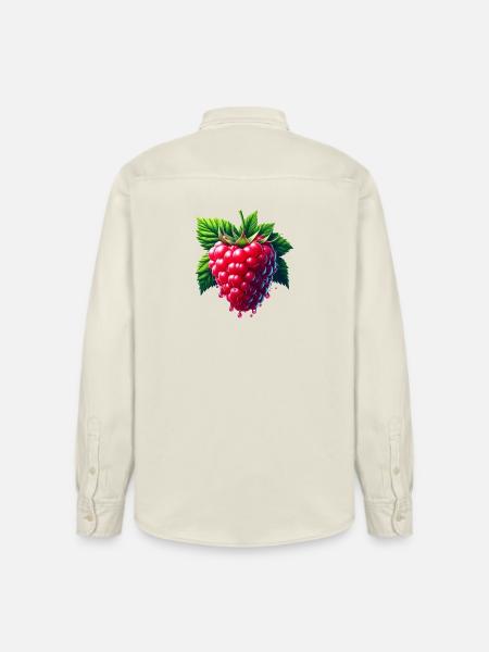 Runny leafy raspberry - Relaxed Fit Unisex Organic Shirt by Stanley/Stella - soft Ecru