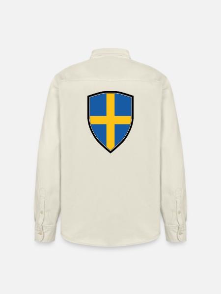 SWEDEN FLAG SHIELD - Chemise unisexe coupe décontractée bio Stanley/Stella - écru doux