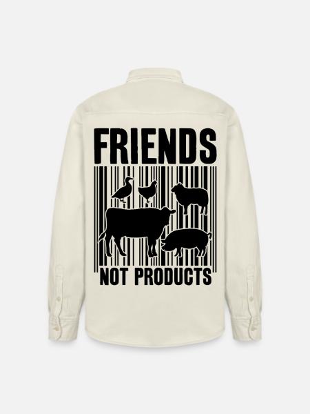 VEGAN FRIENDS NOT FOOD BARCODE - Relaxed Fit Unisex Organic Shirt by Stanley/Stella - soft Ecru
