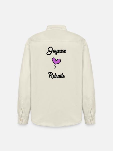 COLLEAGUE. START. RETIREMENT - Relaxed Fit Unisex Organic Shirt by Stanley/Stella - soft Ecru