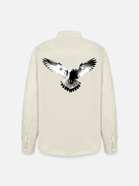 Falcon black and white - Relaxed Fit Unisex Organic Shirt by Stanley/Stella - soft Ecru