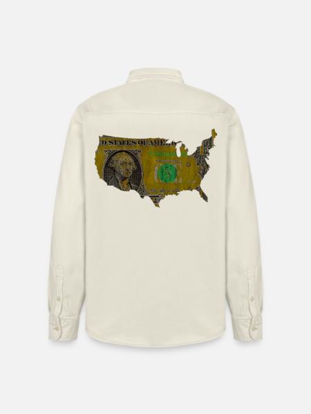 USA dollar flag - Relaxed Fit Unisex Organic Shirt by Stanley/Stella - soft Ecru