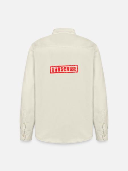 subscribe grunge stamp - Relaxed Fit Unisex Organic Shirt by Stanley/Stella - soft Ecru