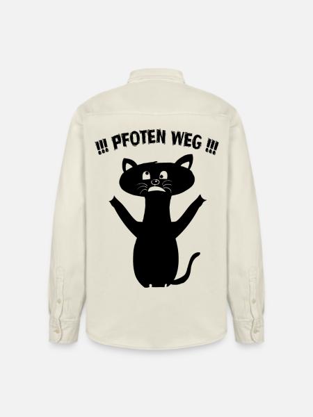 Pfoten Weg! – Schwarze Katze Statement - Relaxed Fit Unisex Organic Hemd von Stanley/Stella - Natur