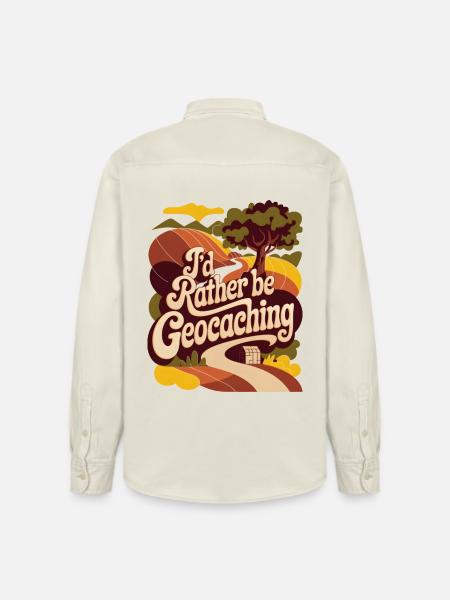 I'd Rather Be Geocaching - Relaxed Fit Unisex Organic Shirt by Stanley/Stella - soft Ecru