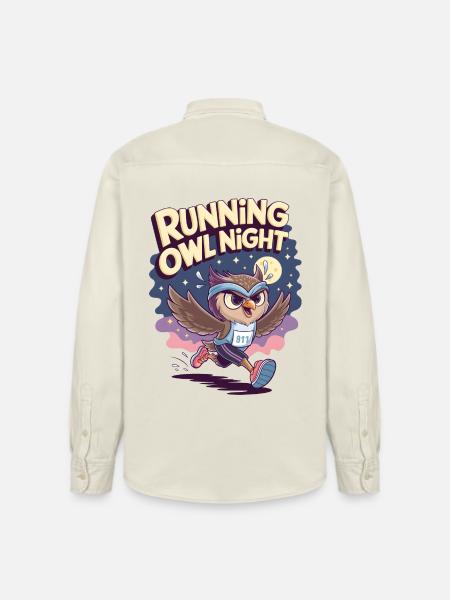 Running Owl Night - Relaxed Fit Unisex Organic Shirt by Stanley/Stella - soft Ecru