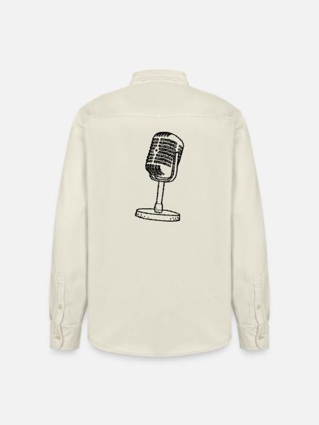 Mikrofon - Retro - gezeichnet - Relaxed Fit Unisex Organic Hemd von Stanley/Stella - Natur