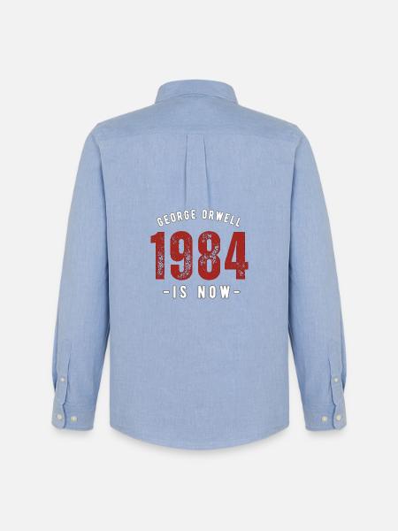 GEORGE ORWELL 1984 - Men's Oxford Shirt by Stanley/Stella - carolina blue