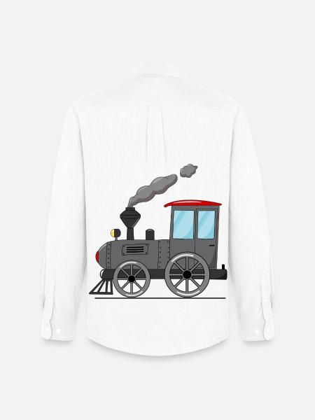 Children's train railway grey - Men's Oxford Shirt by Stanley/Stella - white
