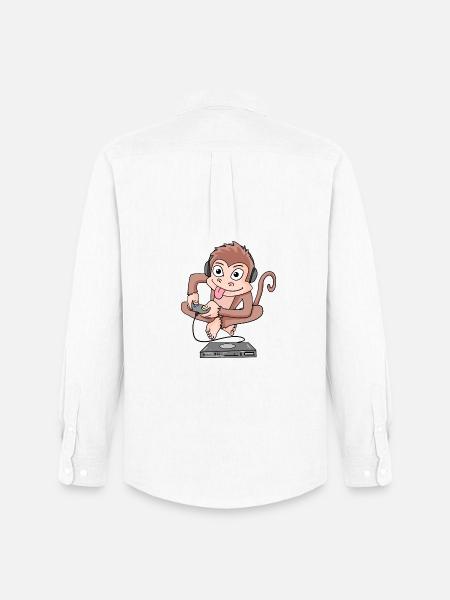 Monkey plays video games - Men's Oxford Shirt by Stanley/Stella - white