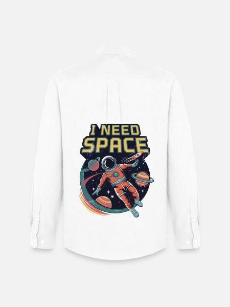 I Need Space - Men's Oxford Shirt by Stanley/Stella - white