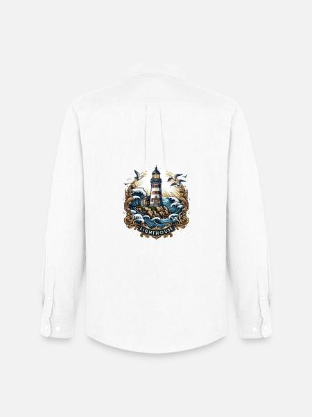 Lighthouse Logo - Men's Oxford Shirt by Stanley/Stella - white