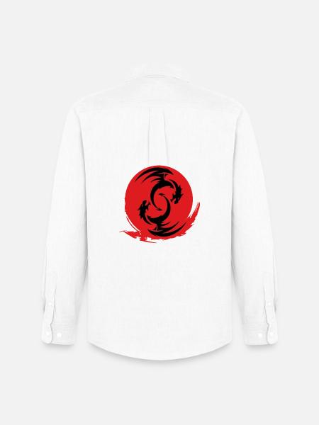 Red Dragon Circle - Men's Oxford Shirt by Stanley/Stella - white
