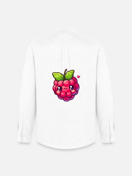 Raspberry - Heart - Men's Oxford Shirt by Stanley/Stella - white