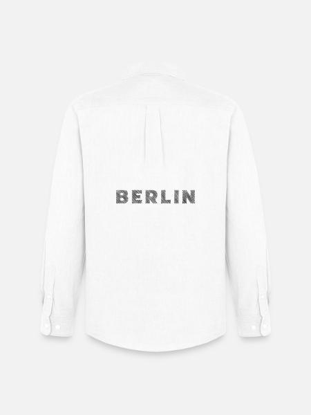 Berlin German Capital Hatching Letter - Men's Oxford Shirt by Stanley/Stella - white