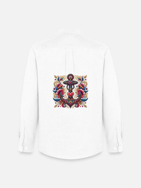 Anchor with heart - Men's Oxford Shirt by Stanley/Stella - white