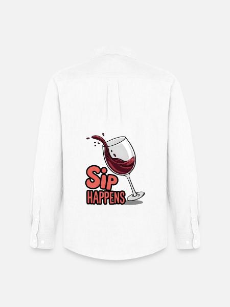 Sip Happens - Chemise Oxford homme Stanley/Stella - blanc