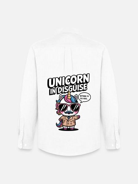 Unverkleidetes Einhorn - Männer Oxford Hemd von Stanley/Stella - Weiß