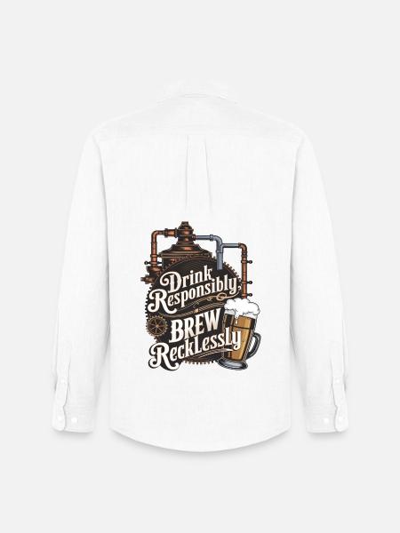 Drink Responsibly, Brew Recklessly - Men's Oxford Shirt by Stanley/Stella - white