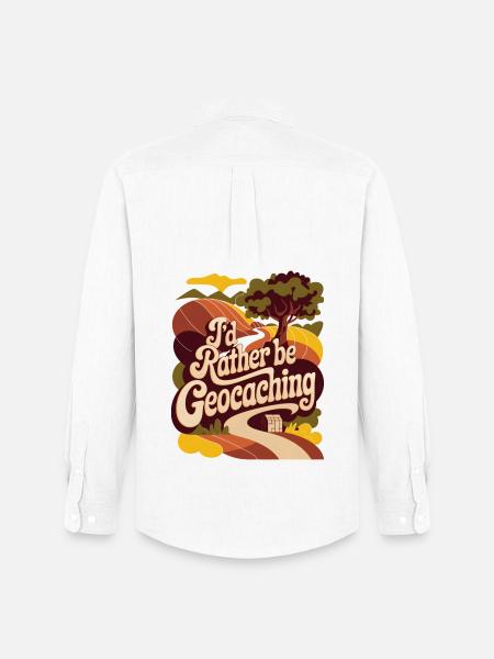 I'd Rather Be Geocaching - Men's Oxford Shirt by Stanley/Stella - white