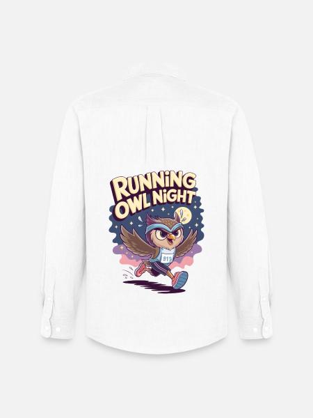 Running Owl Night - Men's Oxford Shirt by Stanley/Stella - white