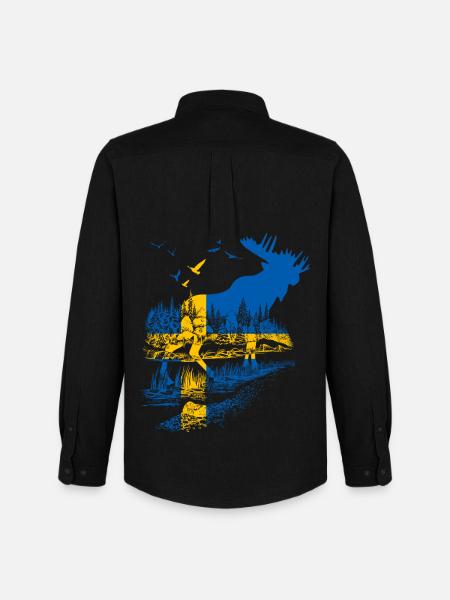 SWEDEN MOOSE - Men's Oxford Shirt by Stanley/Stella - black