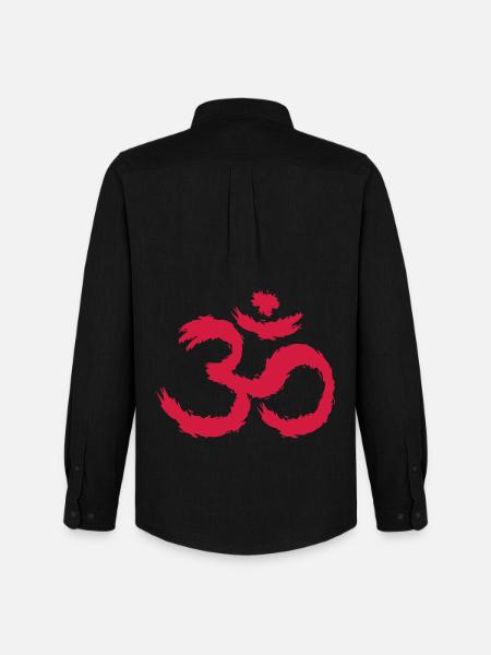 Om symbool hindoeïsme - Stanley/Stella Oxford Heren overhemd - zwart