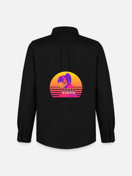 Synthwave Girl - Men's Oxford Shirt by Stanley/Stella - black