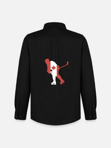 Hockey player Canada flag - Men's Oxford Shirt by Stanley/Stella - black