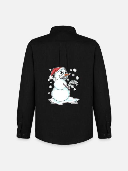 Snowman funny - Men's Oxford Shirt by Stanley/Stella - black