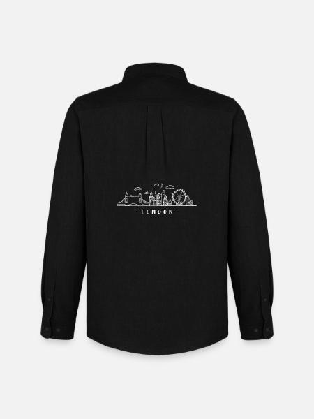 London Capital England Skyline Tower-Bridge - Chemise Oxford homme Stanley/Stella - noir